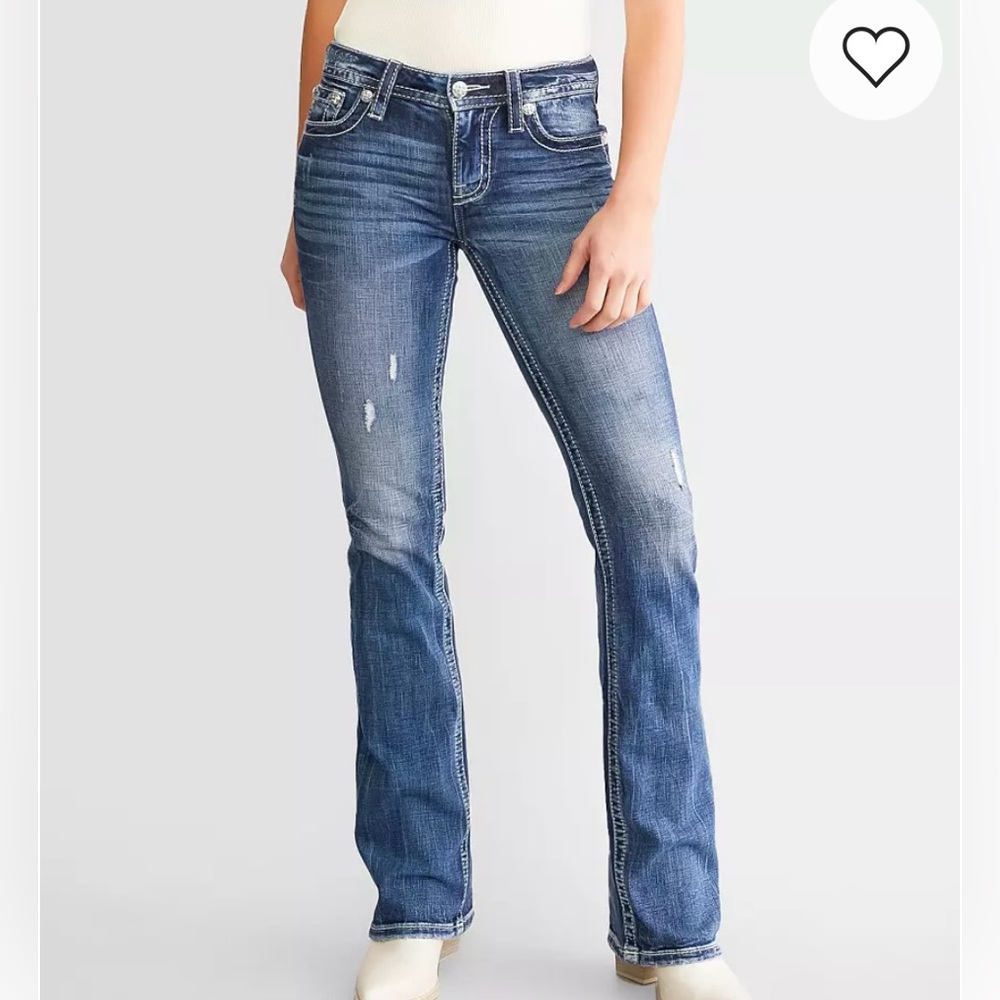 Miss Me Womens Sz27 jeans with embellished wing rhinestone pockets.